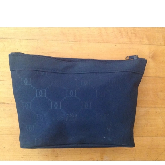 COSMETIC TRAVEL BAG BLUE MICROFIBER/ Canvas 8.5 X 6 - Picture 3 of 10